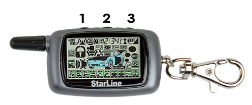 Брелок з РК-дисплеєм для сигналізації StarLine A9 3 кнопки 1xAAA Grey (286986) - фото 2 Брелок з РК-дисплеєм для сигналізації StarLine A9 3 кнопки 1xAAA Grey (286986) - фото 2
