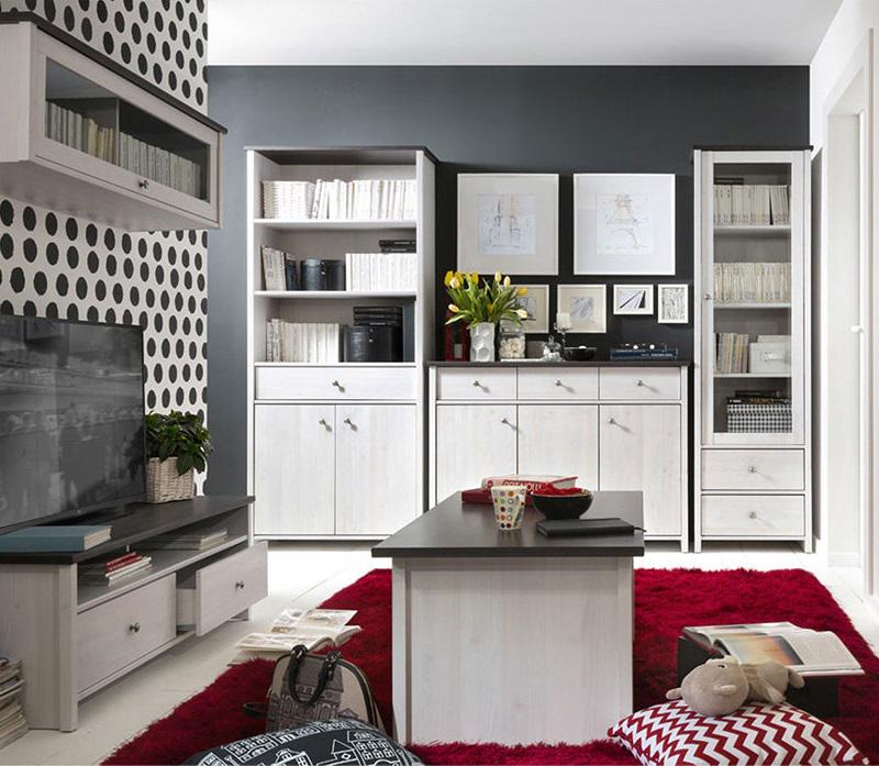 Стінка в вітальню Gerbor Порто з ДСП Білий