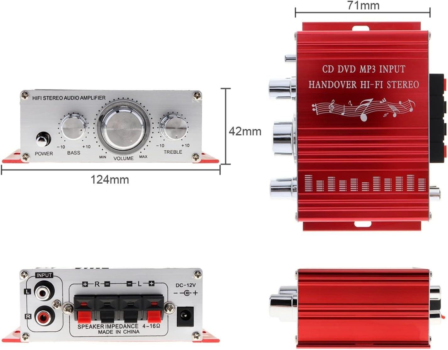 Підсилювач 400 Вт з RCA-входами-стерео/Hi-Fi звук живлення від USB Red (25622645) - фото 2 Підсилювач 400 Вт з RCA-входами-стерео/Hi-Fi звук живлення від USB Red (25622645) - фото 2