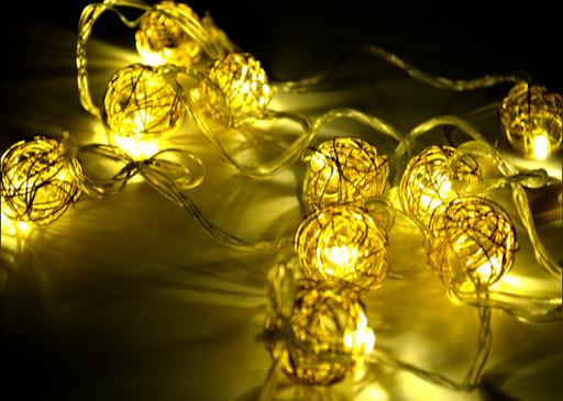 Светодиодная гирлянда Xmas Golden Ball 10 LED WW-1 7283 2 м Белый (7283lmn) - фото 6