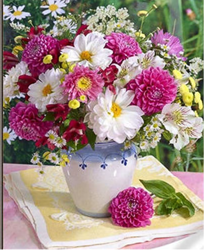 Алмазная мозаика Strateg Летний букет в вазе 30х40 см (GM79650)