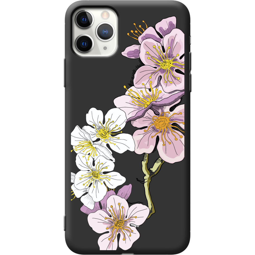 Чехол Boxface iPhone 11 Pro Max Cherry Blossom Черный силикон (38194-cc4-38278)