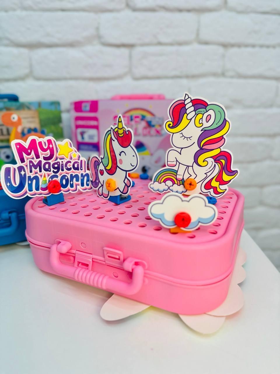 Конструктор-мозаика с шуруповертом 3D модели животных 228 деталей в чемодане (2654615832) - фото 2 Конструктор-мозаика с шуруповертом 3D модели животных 228 деталей в чемодане (2654615832) - фото 2