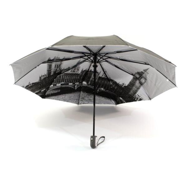 Женский зонт Bellissima полуавтомат 10 спиц антиветер Серый (59729)