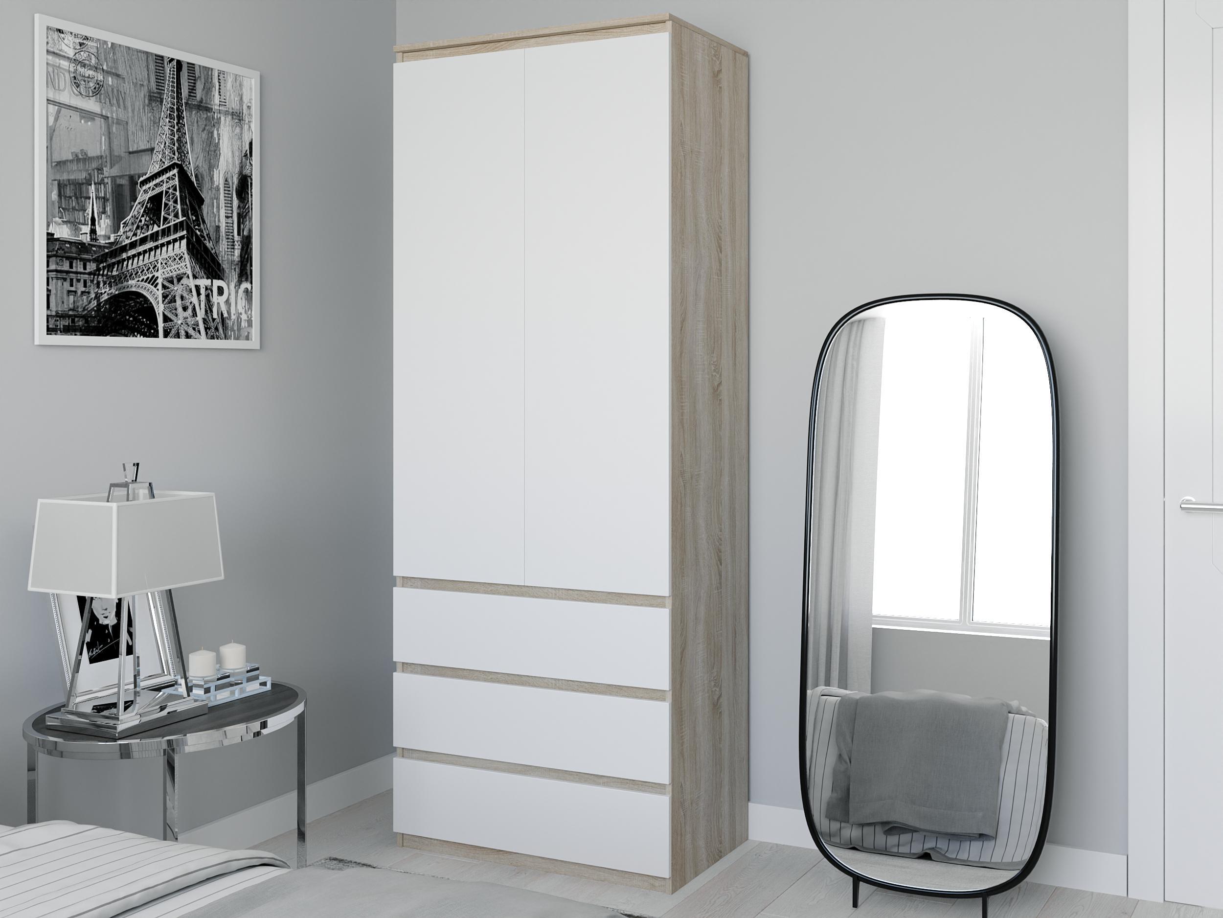 Шкаф двухдверный Moreli FS-210 2115x800x500 мм Дуб сонома/Белый