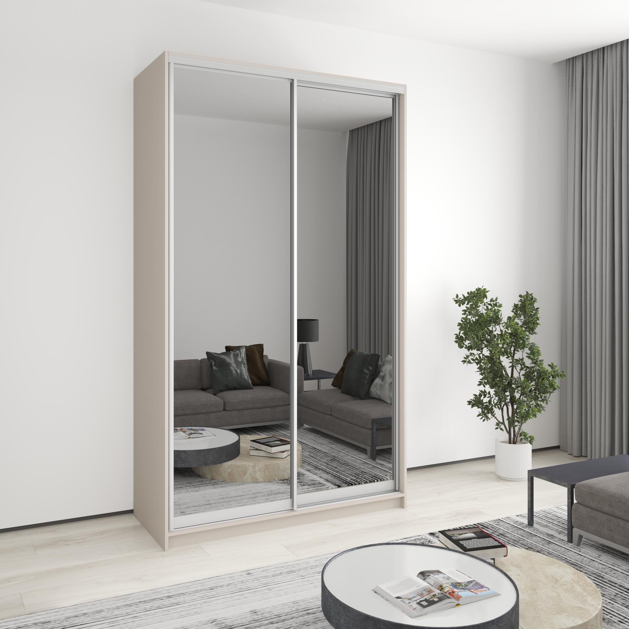 Шкаф-купе двухдверный MebelStar стандарт AL 2 зеркала 140x45x240 см Кашемир (MBS-3820)