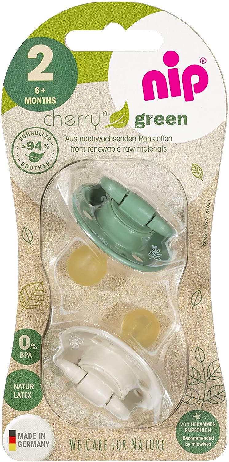 Пустушка латексна Nip Вишенька GREEN для хлопчика 6-18 міс. 2 шт. Бежево-зелений (111167-942)