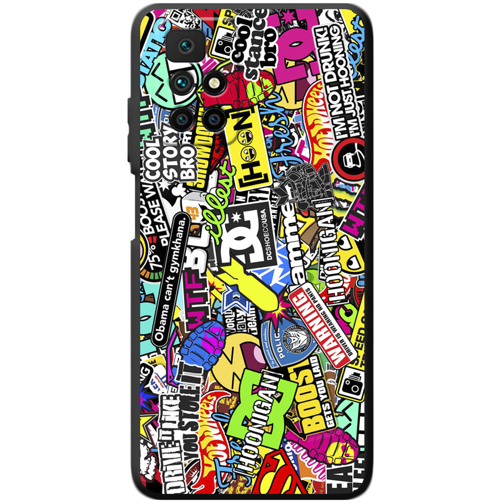 Чехол BoxFace Xiaomi Redmi 10 Multicolored Inscriptions Черный силикон (43311-up880-43679)