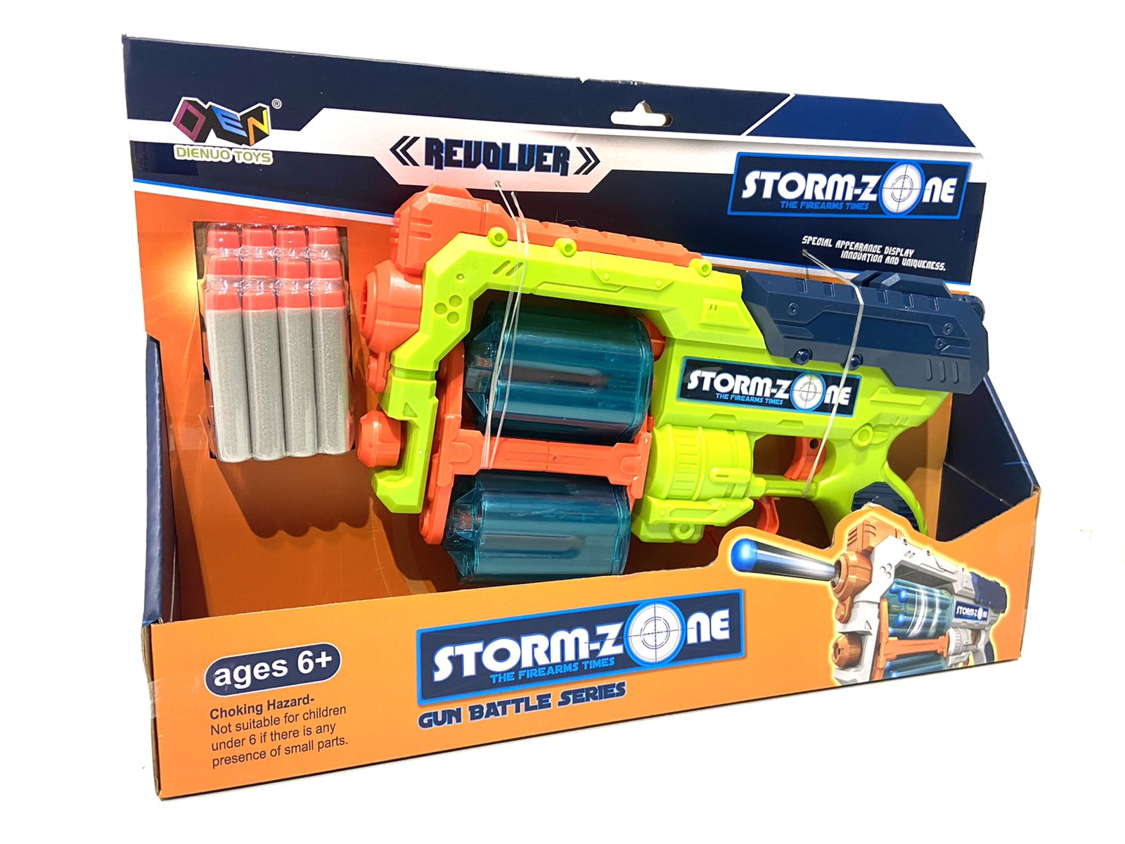 Бластер Bojun toys Storm на поролоновых пулях с барабаном 30 см Салатовый (1122 A)