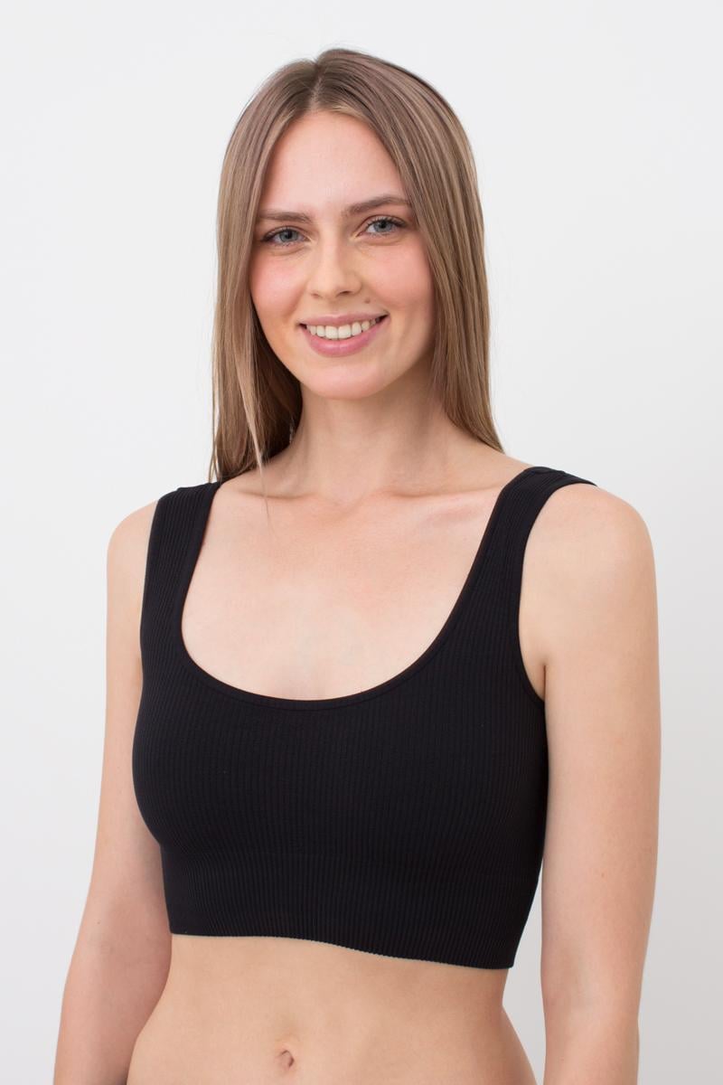 Топ безшовний в рубчик Giulia TOP RIB L/XL Black (27513179)