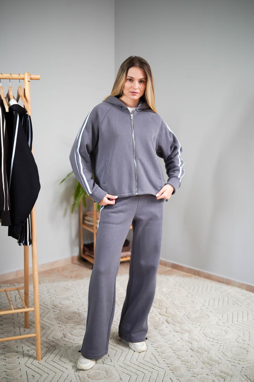 Костюм женский М208.4 на замке с начесом стальной 3XL Серый (1030-1-65)