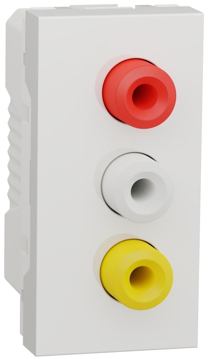 Розетка Schneider Electric 3 RCA Unica 1 модуль ABS-UV Белый (NU343118)