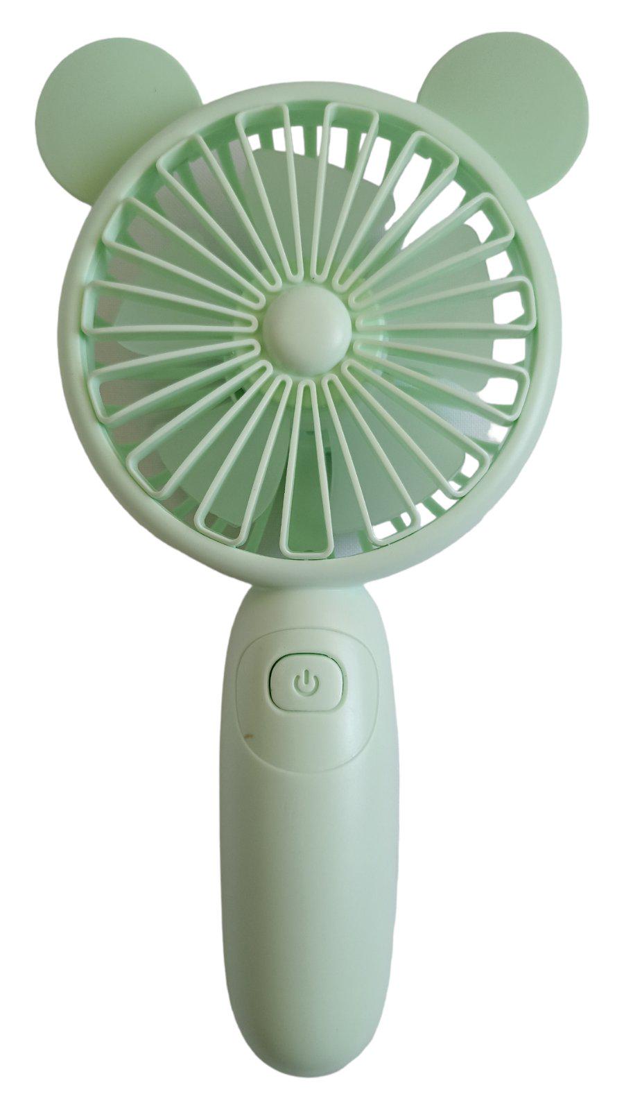 Вентилятор мини портативный аккумуляторный DianDi Mini Fan с ушками и RGB подсветкой Салатовый (SQ-2165)