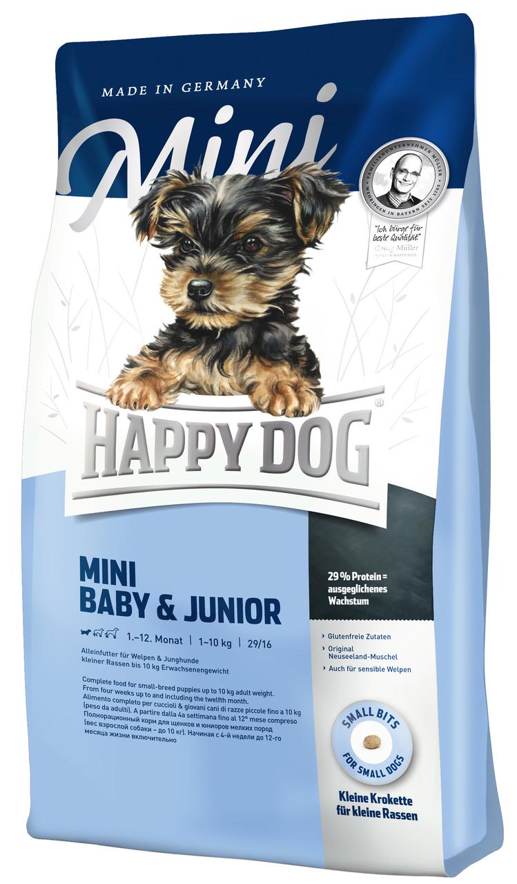 Корм сухой для щенков мелких пород Happy Dog Mini Baby & Junior 8 кг (60580)