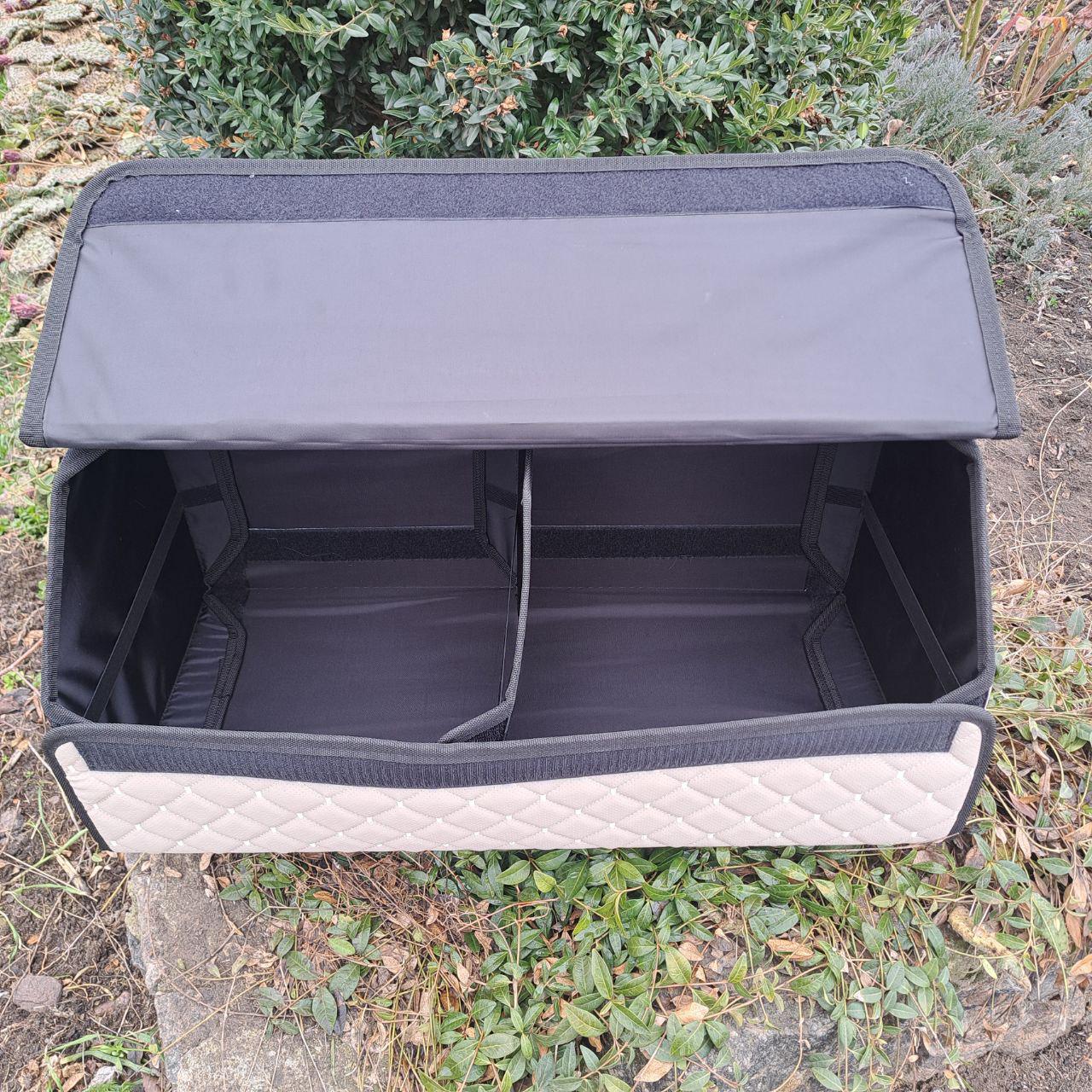 Органайзер автомобильный в багажник с перфорированной эко-кожи L 65x30x30 см Бежевый (d3bfb838) - фото 4 Органайзер автомобильный в багажник с перфорированной эко-кожи L 65x30x30 см Бежевый (d3bfb838) - фото 4