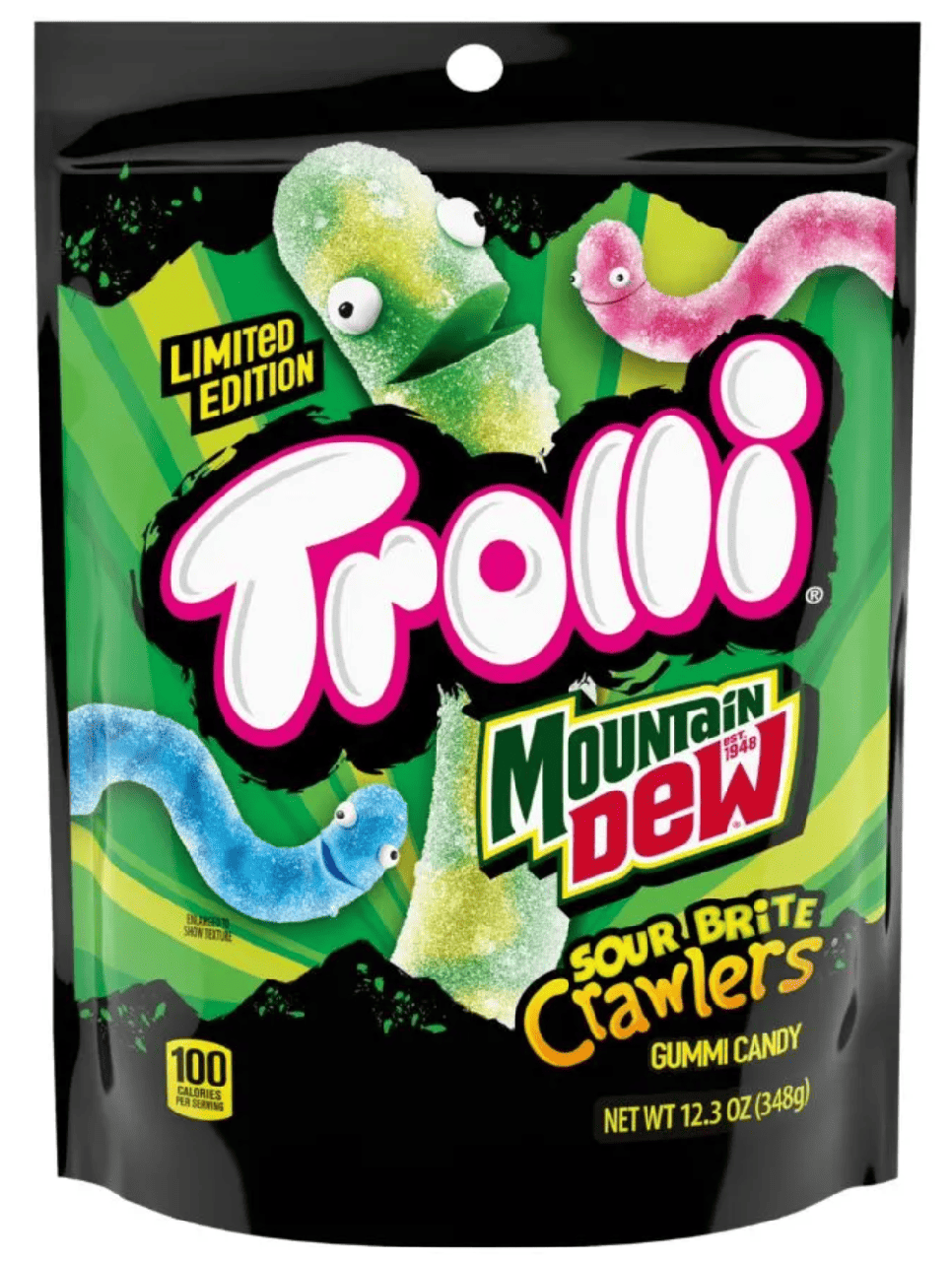 Цукерки желейні Trolli x Mountain Dew Sour Brite Crawlers Gummy Worm Candy 350 г (2801985419)