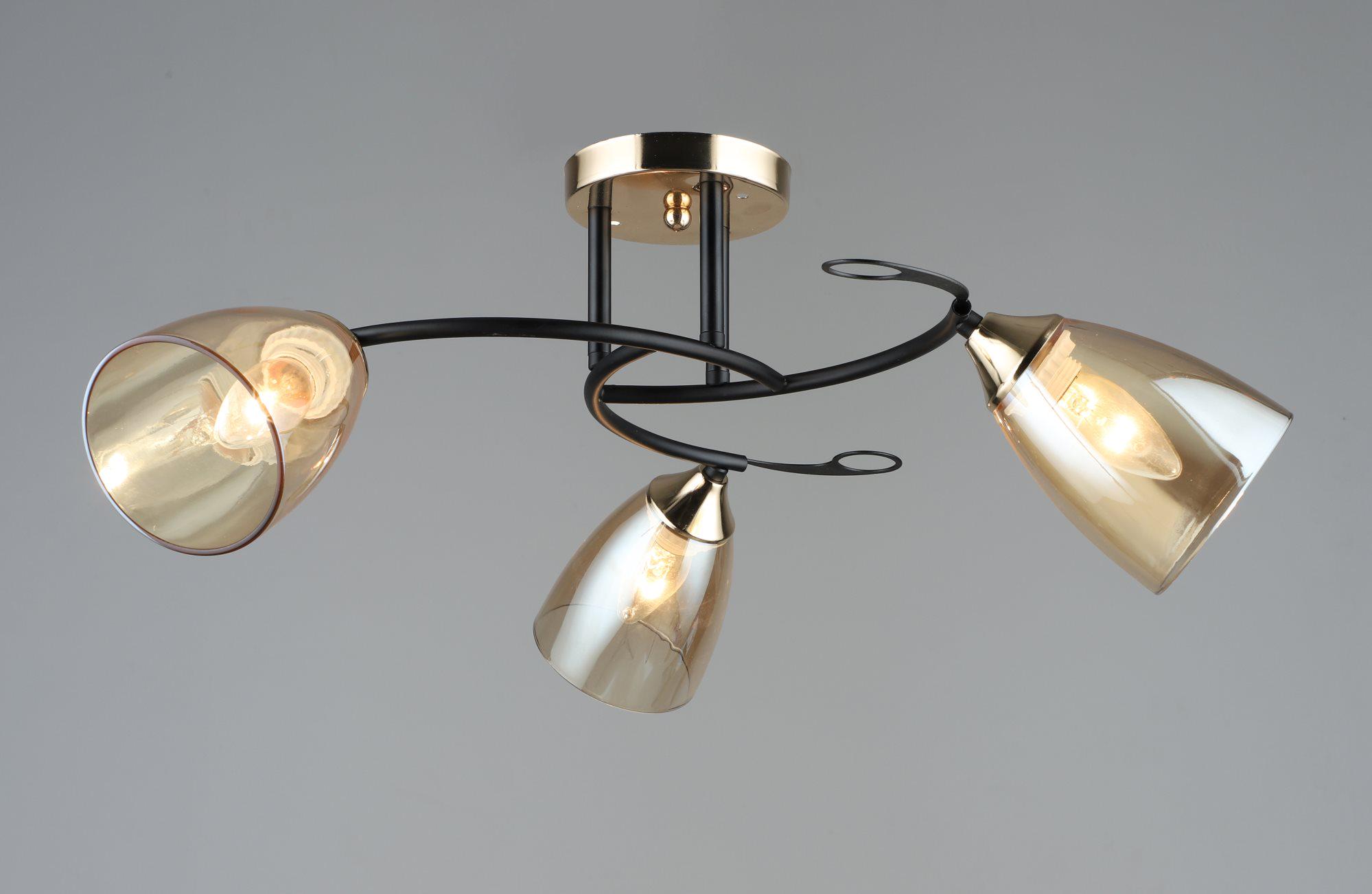 Люстра потолочная Sirius B A4088/3 BK+FGD на 3 плафона