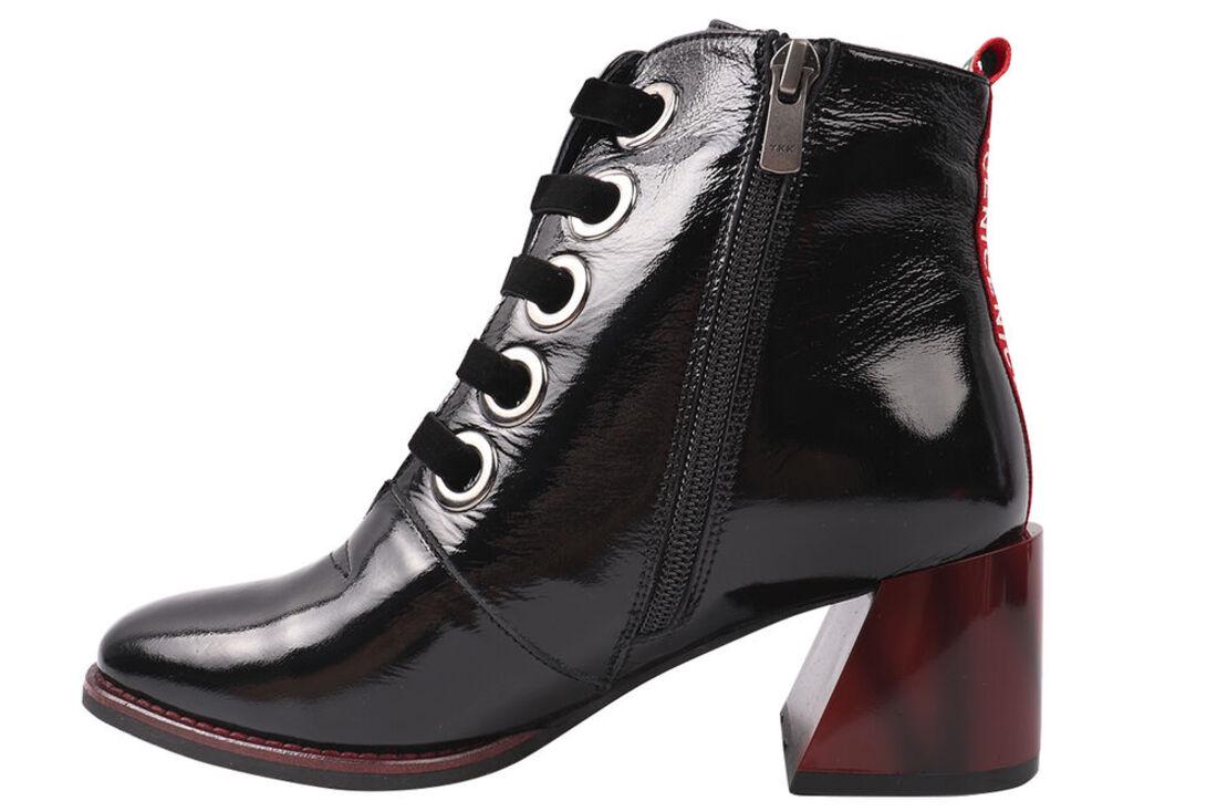 Ботильйони жіночі Guero з лакованої шкіри на великому підборі р. 34 Чорний (328-9/20DH) - фото 4 Ботильйони жіночі Guero з лакованої шкіри на великому підборі р. 34 Чорний (328-9/20DH) - фото 4