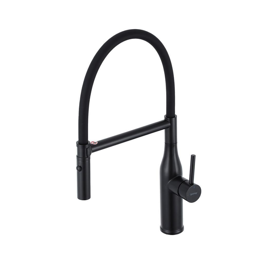 Смеситель для кухни Gappo G4098-26 с гибким изливом нержавеющая сталь Черный (1047631)