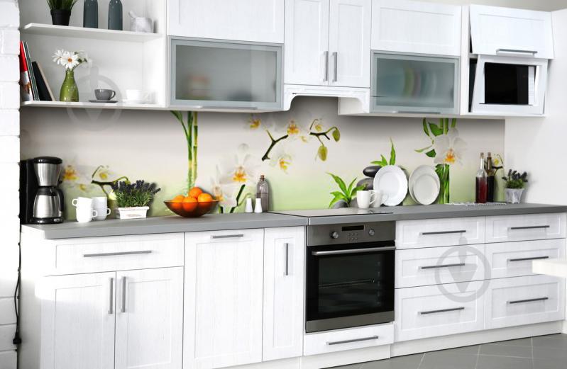 Скинали на кухню Zatarga «Ароматы в саду орхидей» 600х2500 мм виниловая 3Д наклейка кухонный фартук Скинали на кухню Zatarga «Ароматы в саду орхидей» 600х2500 мм виниловая 3Д наклейка кухонный фартук