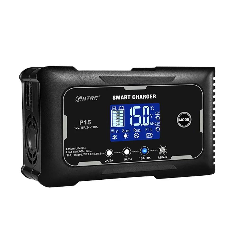 Зарядное устройство автомобильное P15 для LiFePO4 AGM GEL 12V/15A 24V/10A 7-ступенчатое (HTRC-P15-М2)