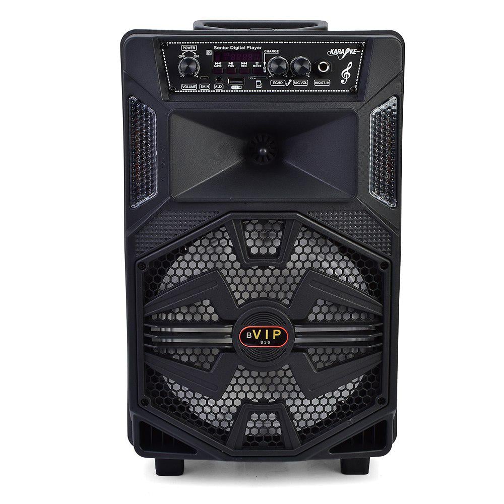 Колонка JT-830-1-2-833-835 микрофон светодиодная подсветка Bluetooth 41x25x21 см Черный