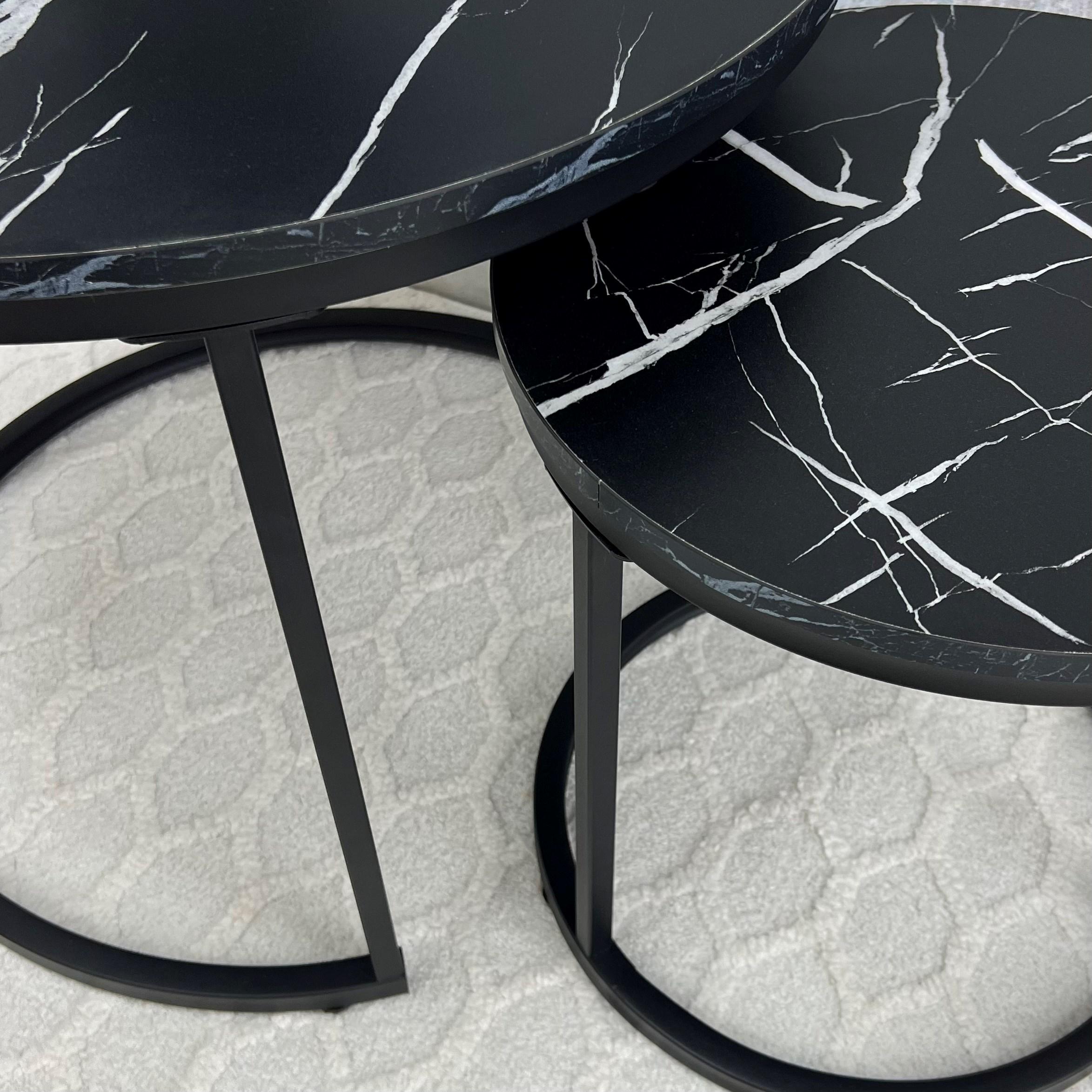 Комплект журнальних столиків LUMINARIA TWIN 2 шт. Чорний мармур (29668997) - фото 7