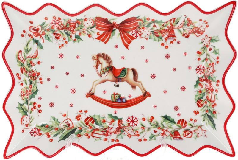 Блюдо порцелянове прямокутне Різдвяна фантазія 35,5 см (BD-498-270)