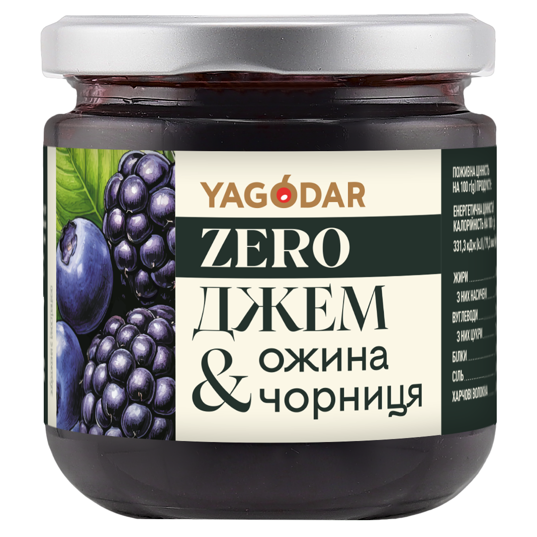 Джем YAGODAR Ежевика-Черника без сахара 210 г (2644389498)