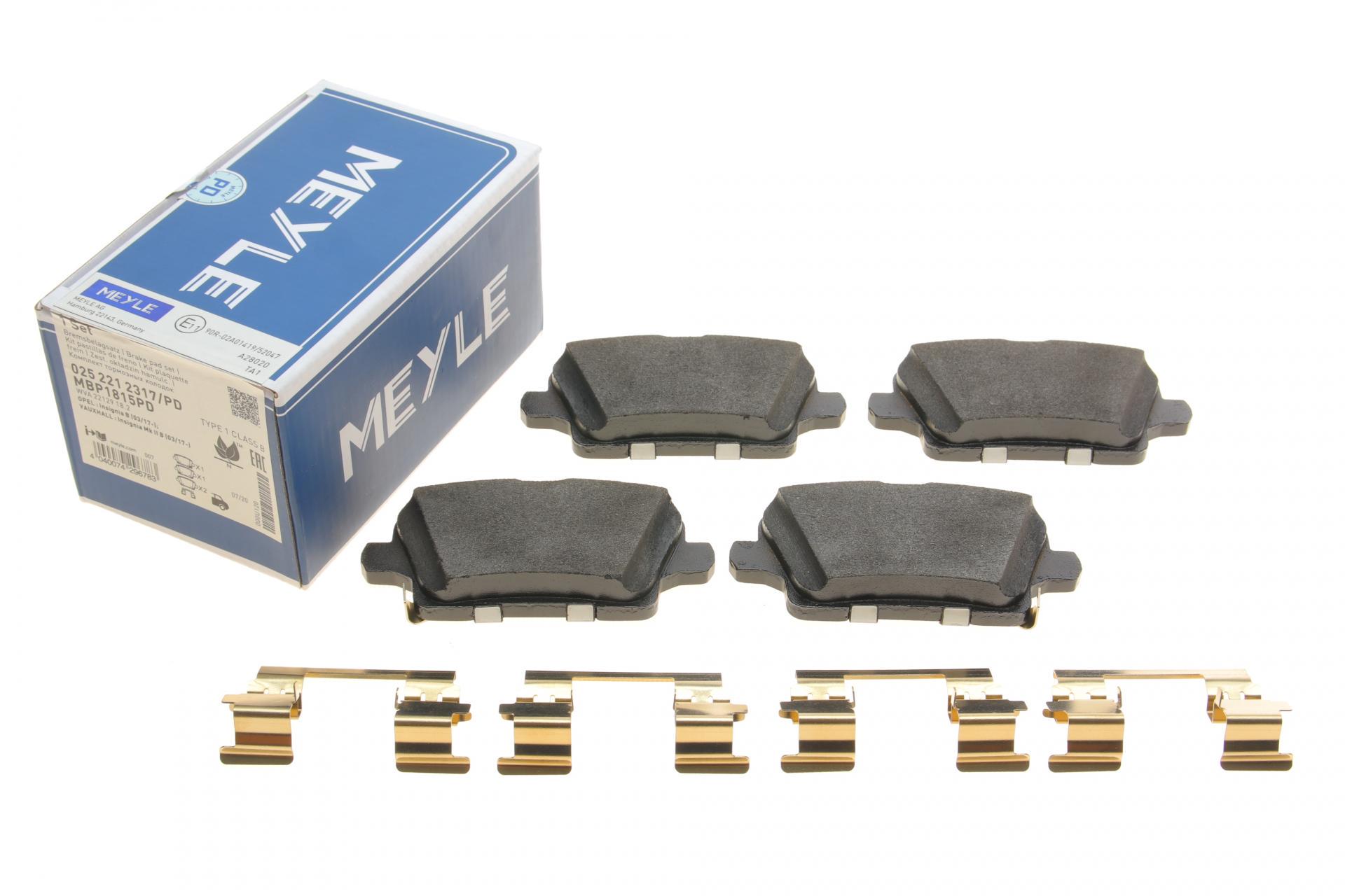 Колодки тормозные задние Meyle для Opel Insignia B 17- (025 221 2317/PD)