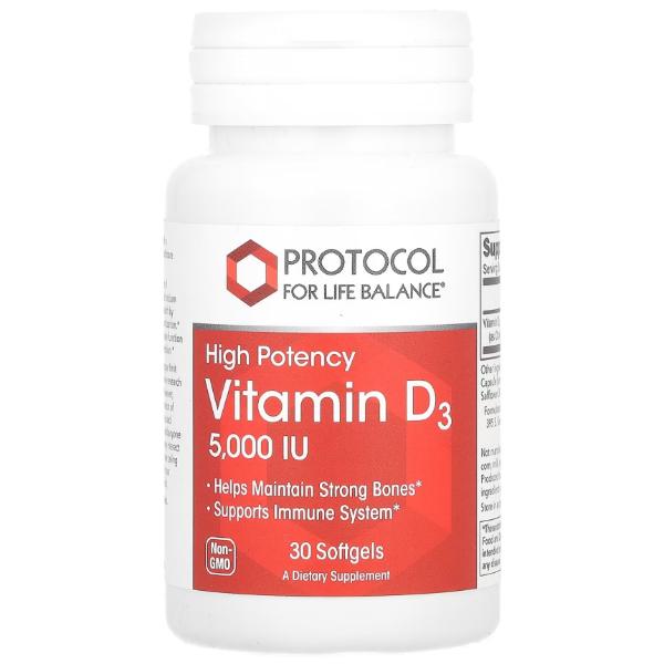 Витамин D Protocol for Life Balance Vitamin D-3 5000 IU 30 мяг. капс. (000023206) Витамин D Protocol for Life Balance Vitamin D-3 5000 IU 30 мяг. капс. (000023206)