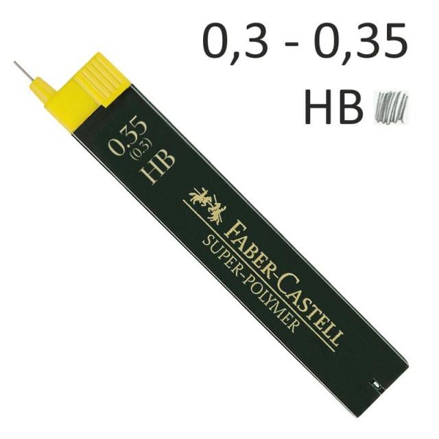 Грифелі для механічного олівця Faber-Castell SUPER-POLYMER, 0,3 мм. НB, (120300)