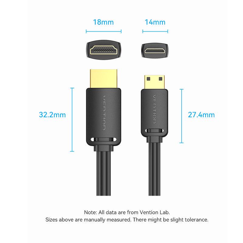 Кабель двунаправленный Vention mini HDMI-HDMI 2.0 4K 60Hz 18 Гбит/с HDR 3D Dolby 1080P 120Hz HDMI-C на HDMI-A 1,5 м Черный (AGHBG) - фото 10 Кабель двунаправленный Vention mini HDMI-HDMI 2.0 4K 60Hz 18 Гбит/с HDR 3D Dolby 1080P 120Hz HDMI-C на HDMI-A 1,5 м Черный (AGHBG) - фото 10