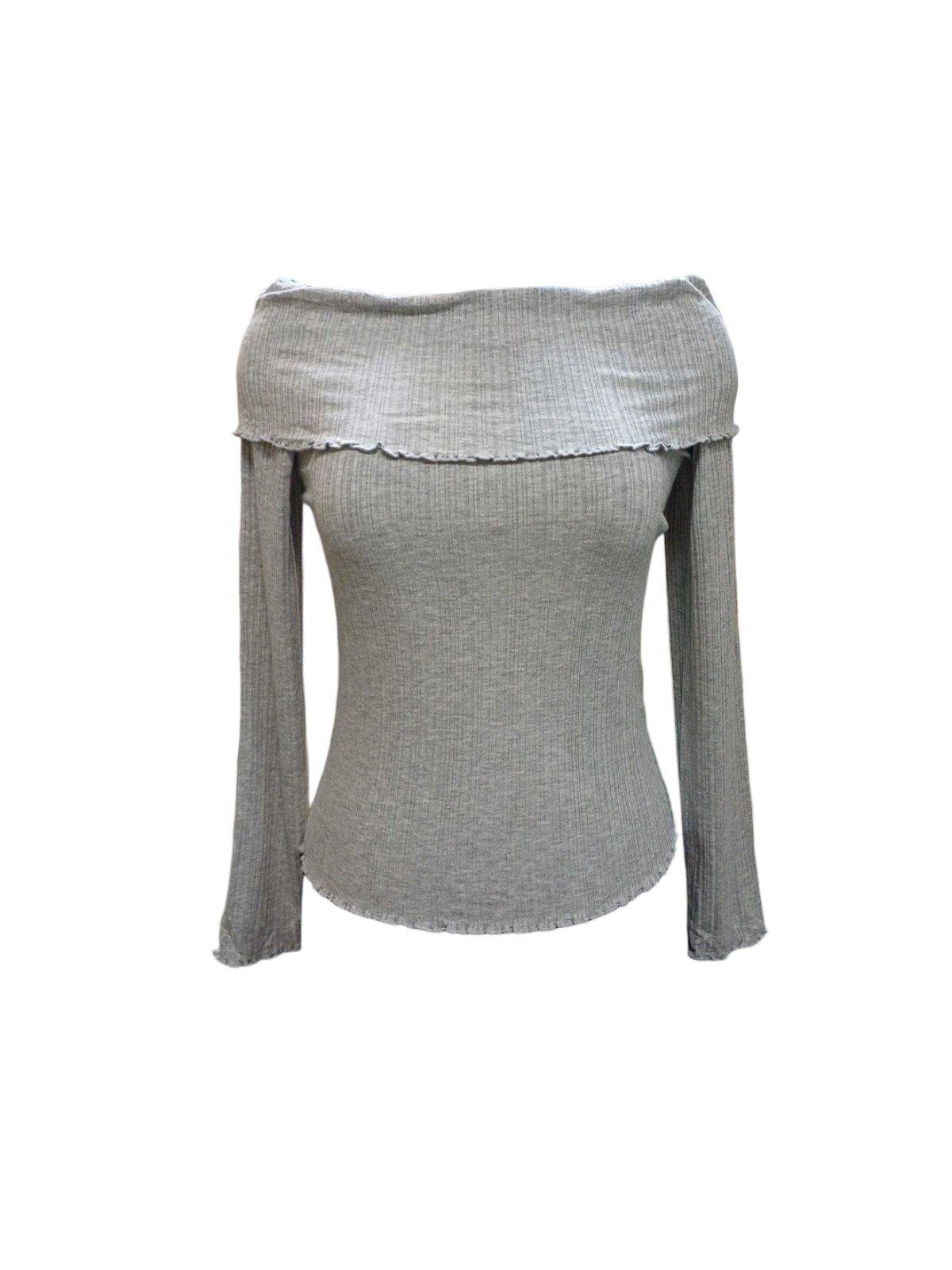 Топ женский с длинным рукавом S Серый (3352119wer)