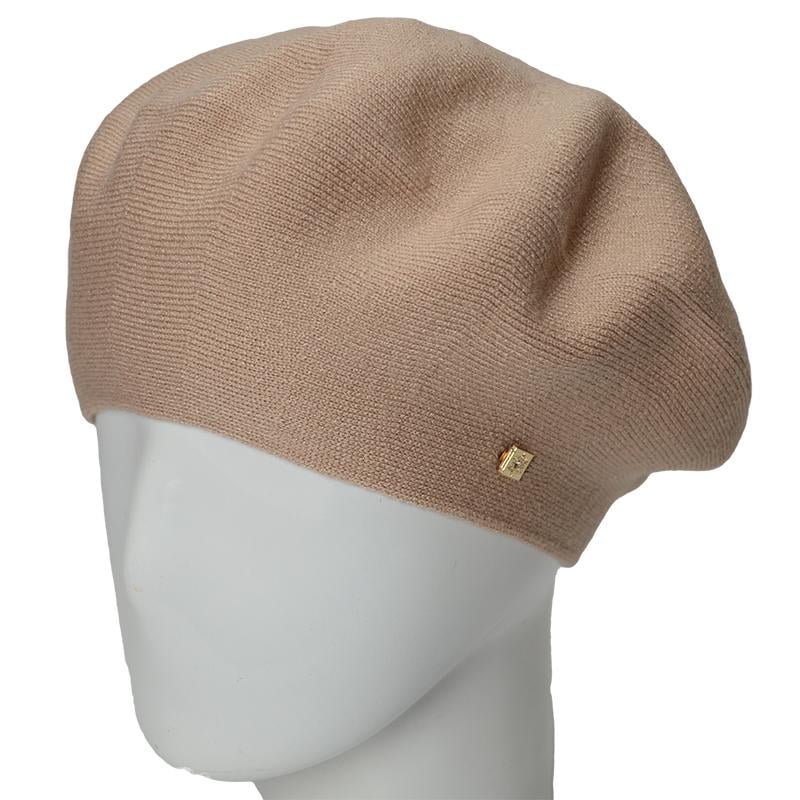 Берет женский Novita Лизи вискозный Темно-бежевый (163978)