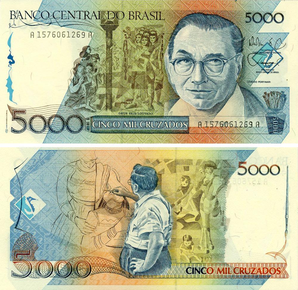 Колекційна банкнота Бразилія 5000 крузадос 1988 UNC (P214)