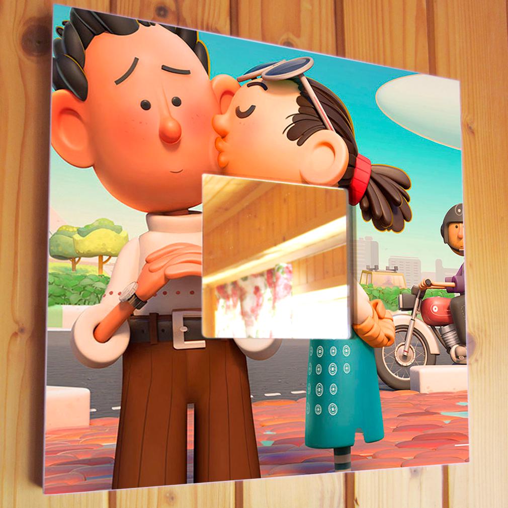 Зеркало декоративное Поцелуй 260х260 мм (M03629)