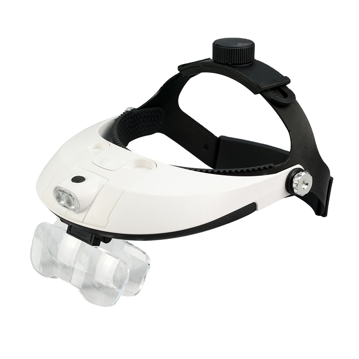 Лупа-очки бинокулярная налобная MG81001-H с 2LED 5 линз 1X/1,5X/2X/2,5X/3,5X - 3Х/4Х/4,5X/5X/5,5Х/6Х White/Black (160422)