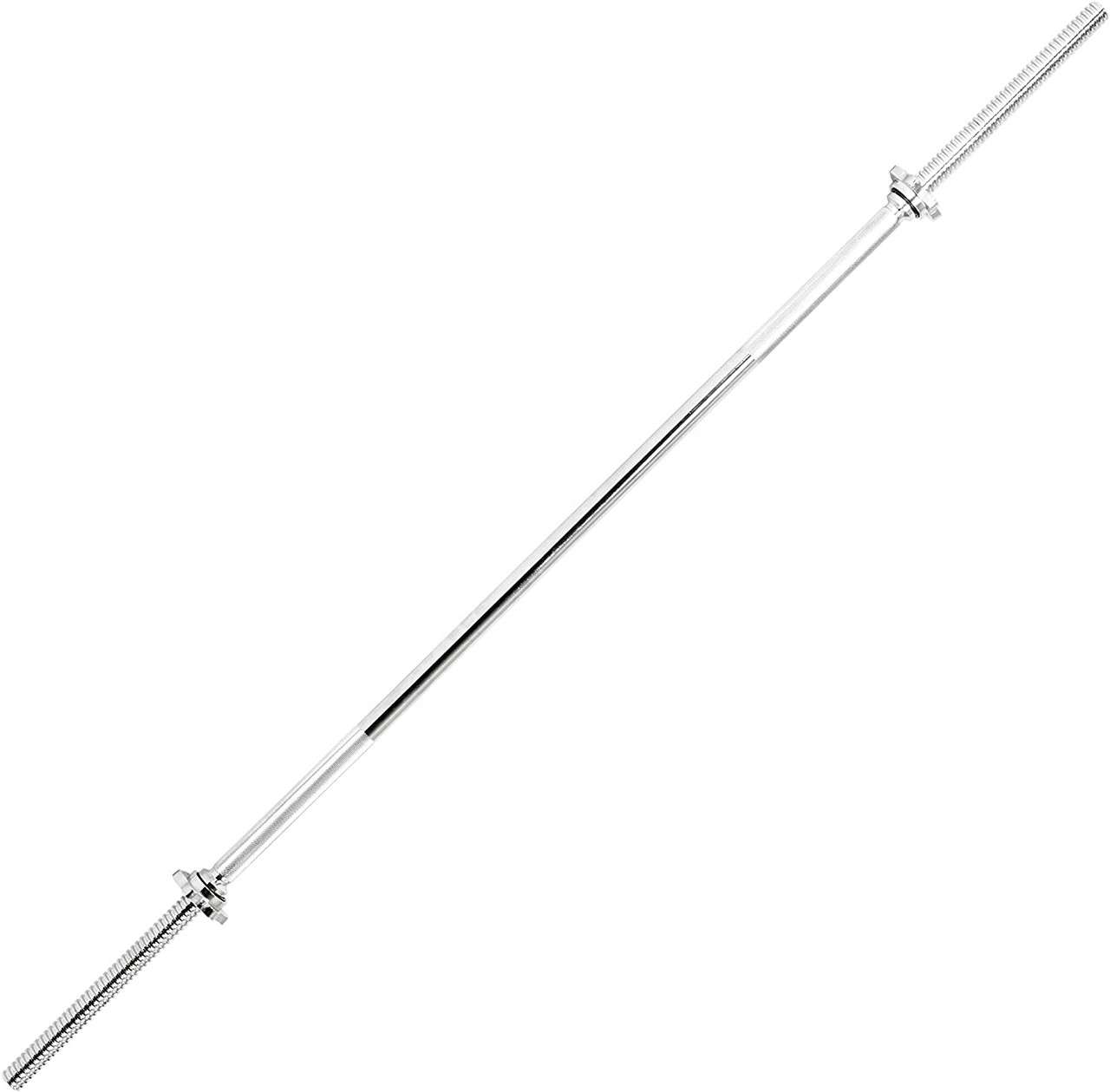 Гриф прямой для штанги WCG для силовых тренировок в домашних условиях 140 см 28 мм Серебристый (G-1401)