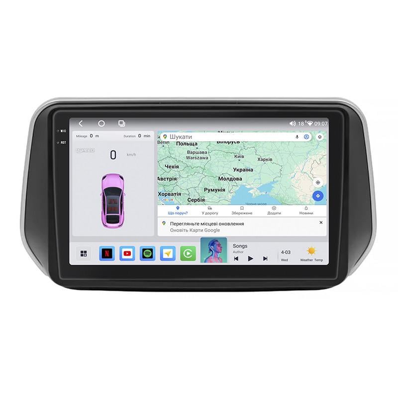 Автомагнитола штатная Lesko для Hyundai Santa Fe IV 2018-2021 10" 4/64 QLED CarPlay 4G Wi-Fi GPS 360 Prime