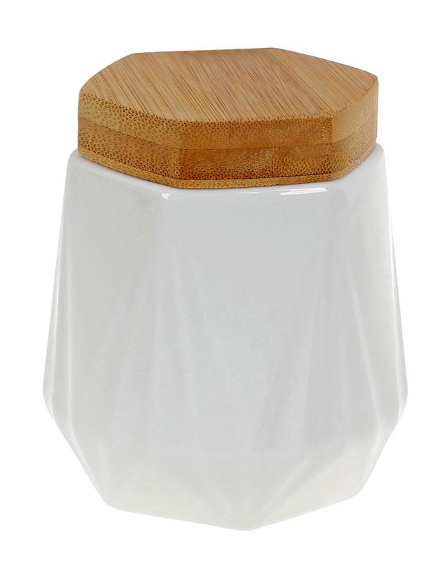 Банка фарфоровая Nouvelle Home Coutle 330 мл с бамбуковой крышкой (BD-289-351)