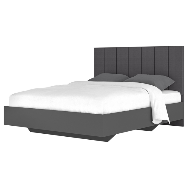 Кровать двуспальная Лондон с ламелями Mebel Service 160х200 см Графит/Серый Кровать двуспальная Лондон с ламелями Mebel Service 160х200 см Графит/Серый
