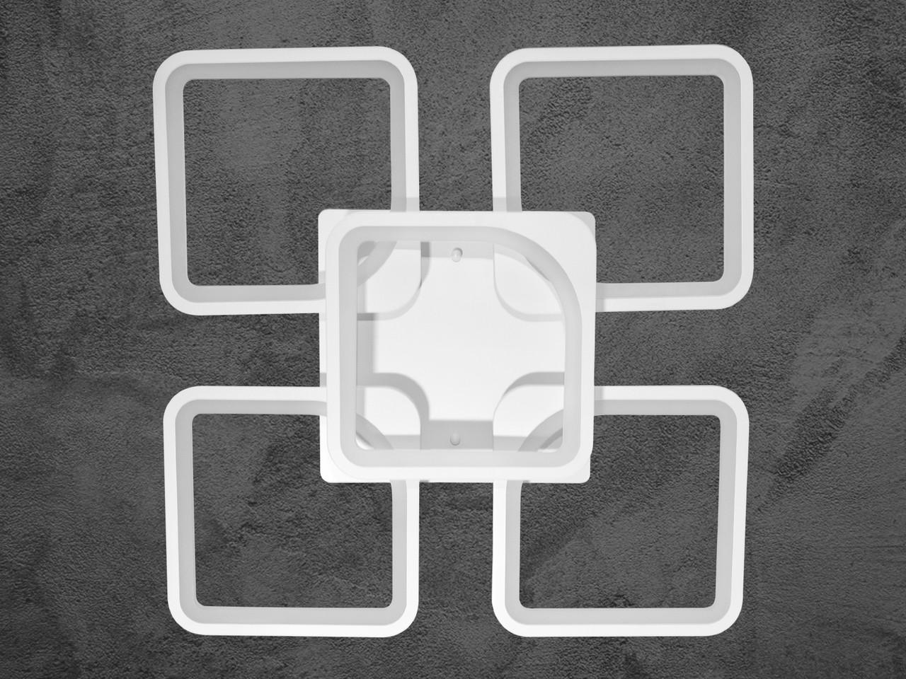 Люстра потолковая светодиодная в спальню 8060-4+1WHDIM-LS 115W на 16 м2 Белый (1869388982)