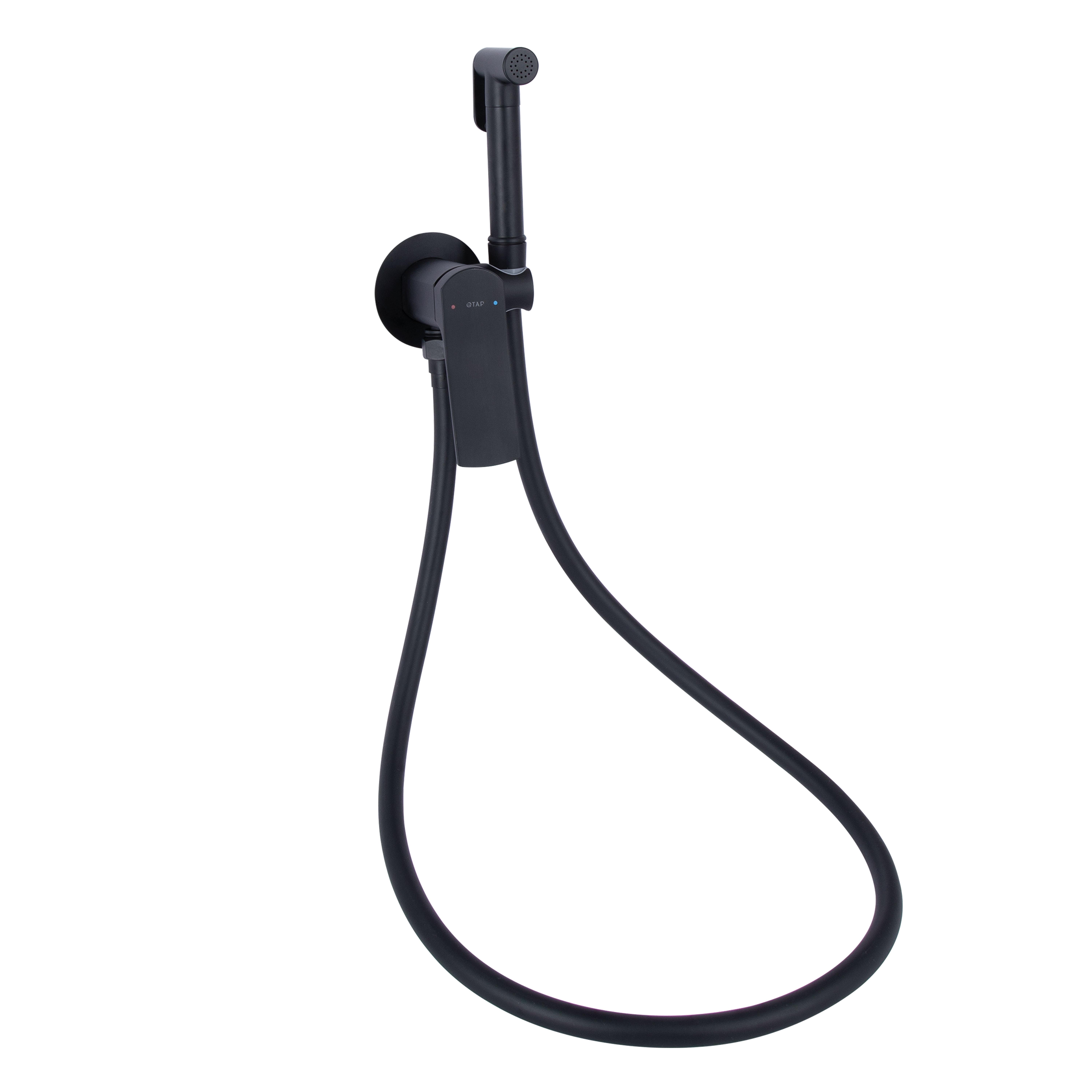 Набор для душа гигиенического Qtap Slavonice округлый QTSLA262BLM45917 Black Matt (SD00052041)