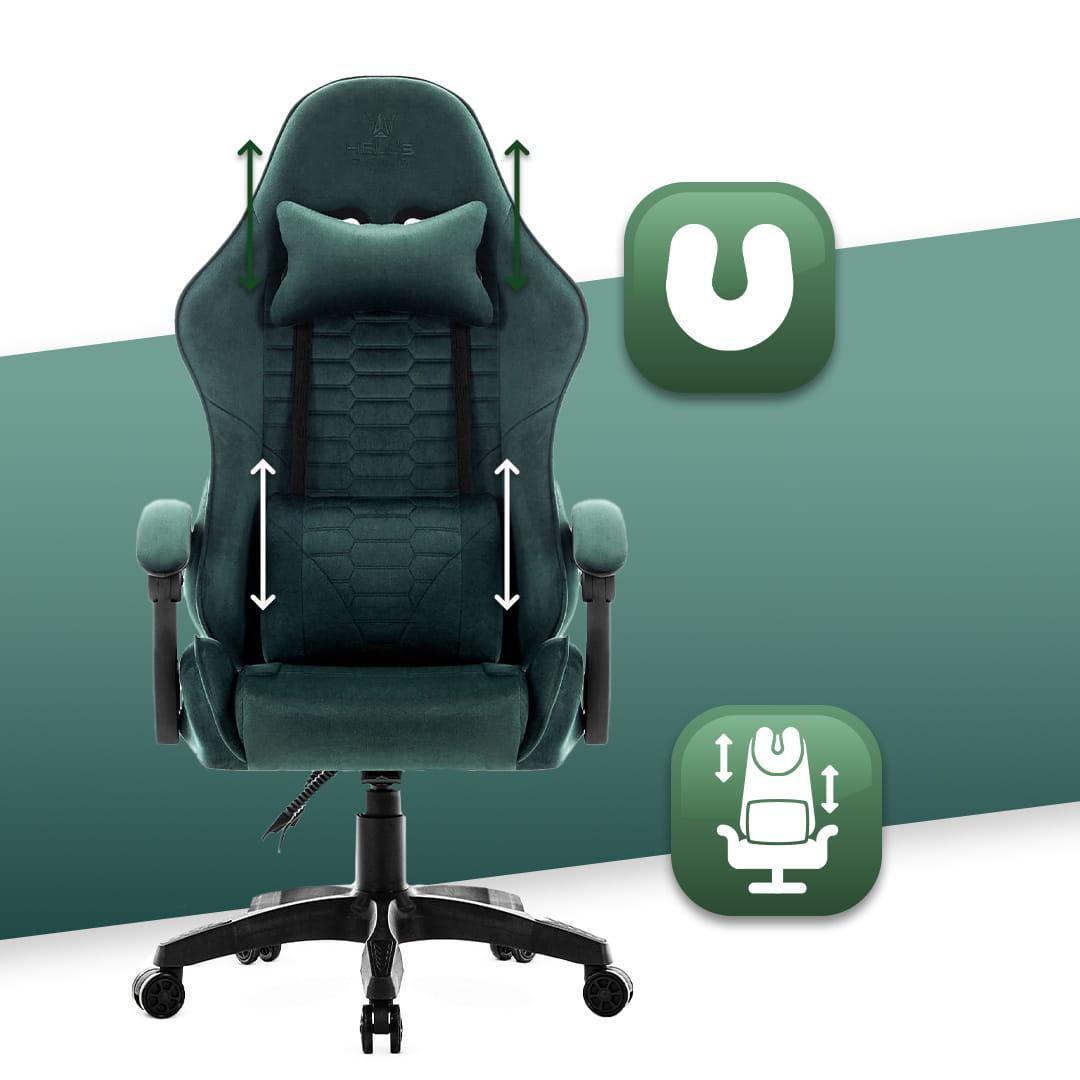 Крісло ігрове Hell's HC-1000 тканина Green - фото 3