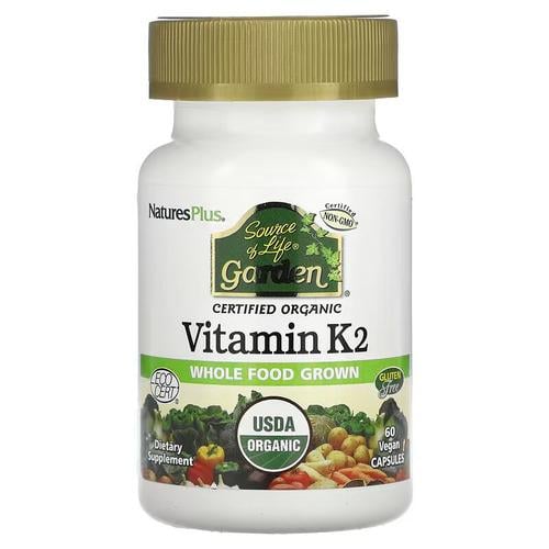Витамин К NaturesPlus Organic Vitamin K2 60 Vegan Caps (NAP-30737)