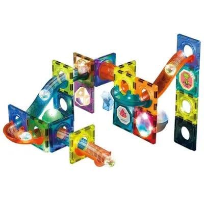 Конструктор лабиринт магнитный светящийся 49 деталей Разноцветный