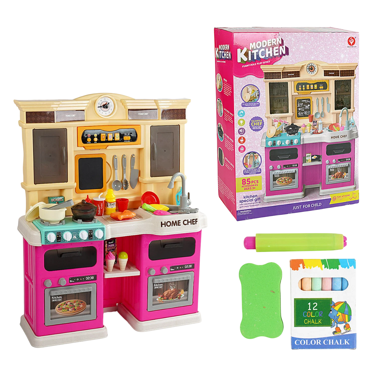 Детская кухня Home Chef 85 частей/парогенератор Multicolor (157209) - фото 2 Детская кухня Home Chef 85 частей/парогенератор Multicolor (157209) - фото 2