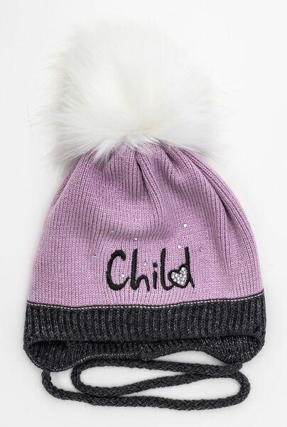 Шапка детская для девочек Сабина D982 флис 44-48 см Бежевый - фото 3