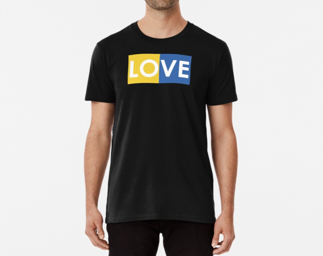 Футболка чоловіча патріотична Stedman з принтом Love Ukraine 2 XL Чорний (22844286)